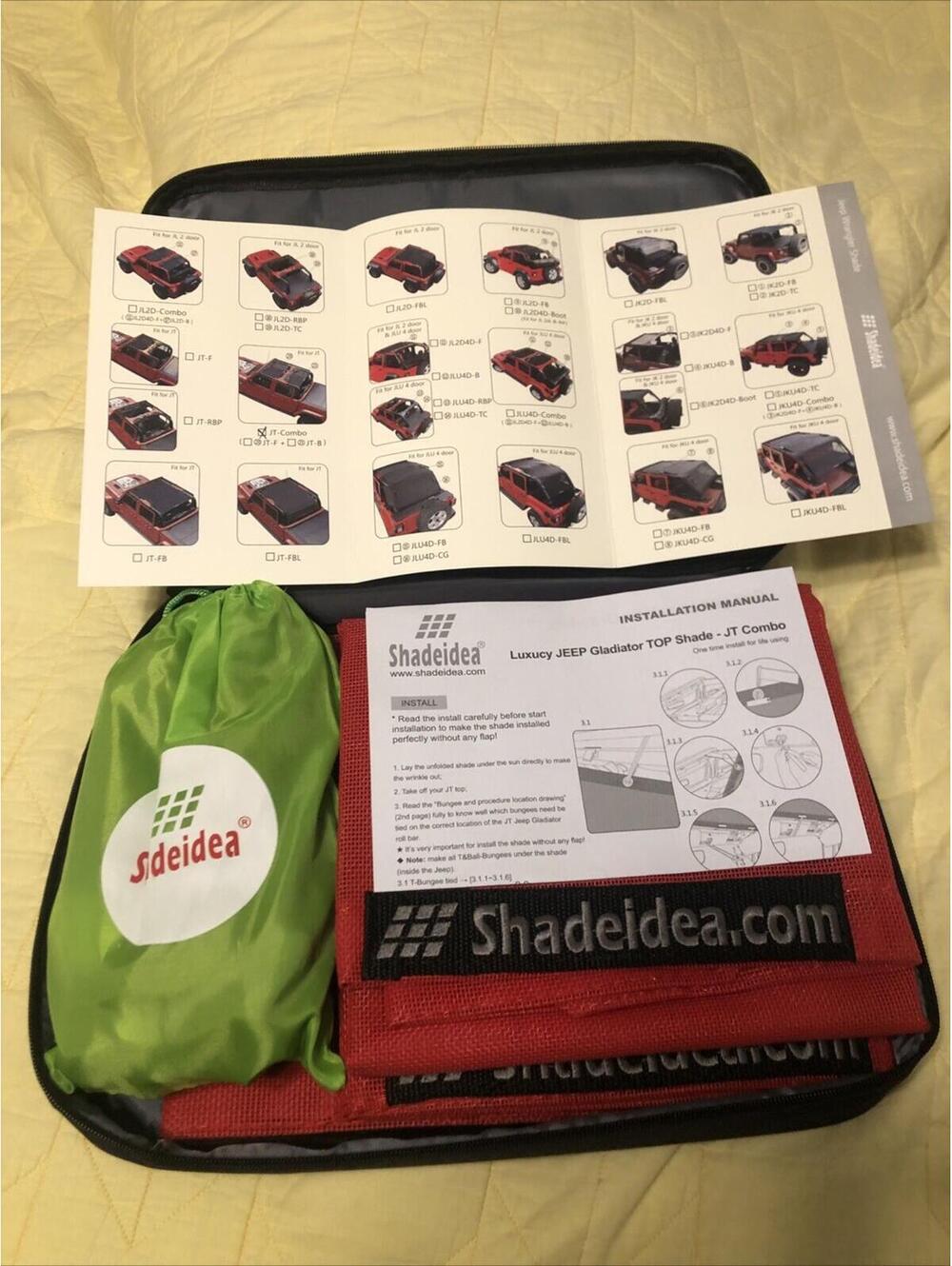 Shadeidea Sun Shade Top for Jeep Wrangler JK Unlimited 07-18 4-Door Red Mesh